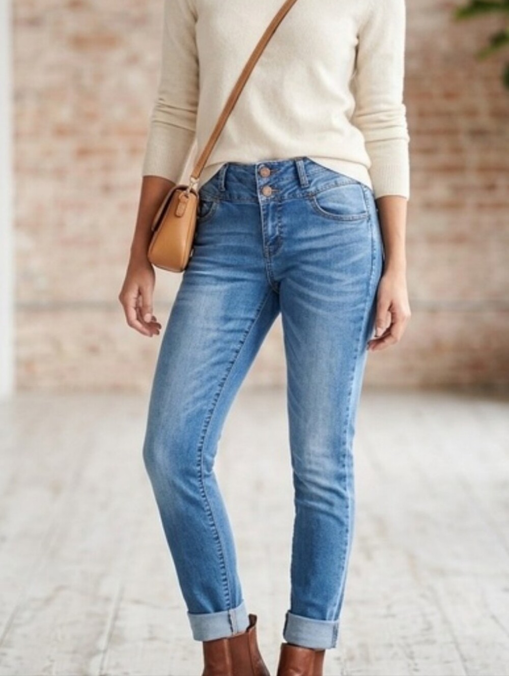 Encore Jeans Light Blue High-Rise Skinny - Women's